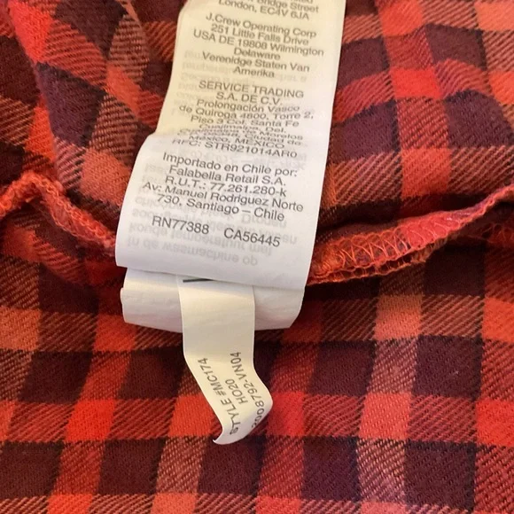 NWOT Madewell Womens Red Plaid Flannel Pajama PJs TOP ONLY Sz XXS Sleep Comfy - Picture 7 of 8